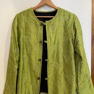 Coldwater Creek Reversible Jacket Women’s Size M Velvet Beaded Embroidered Silk
